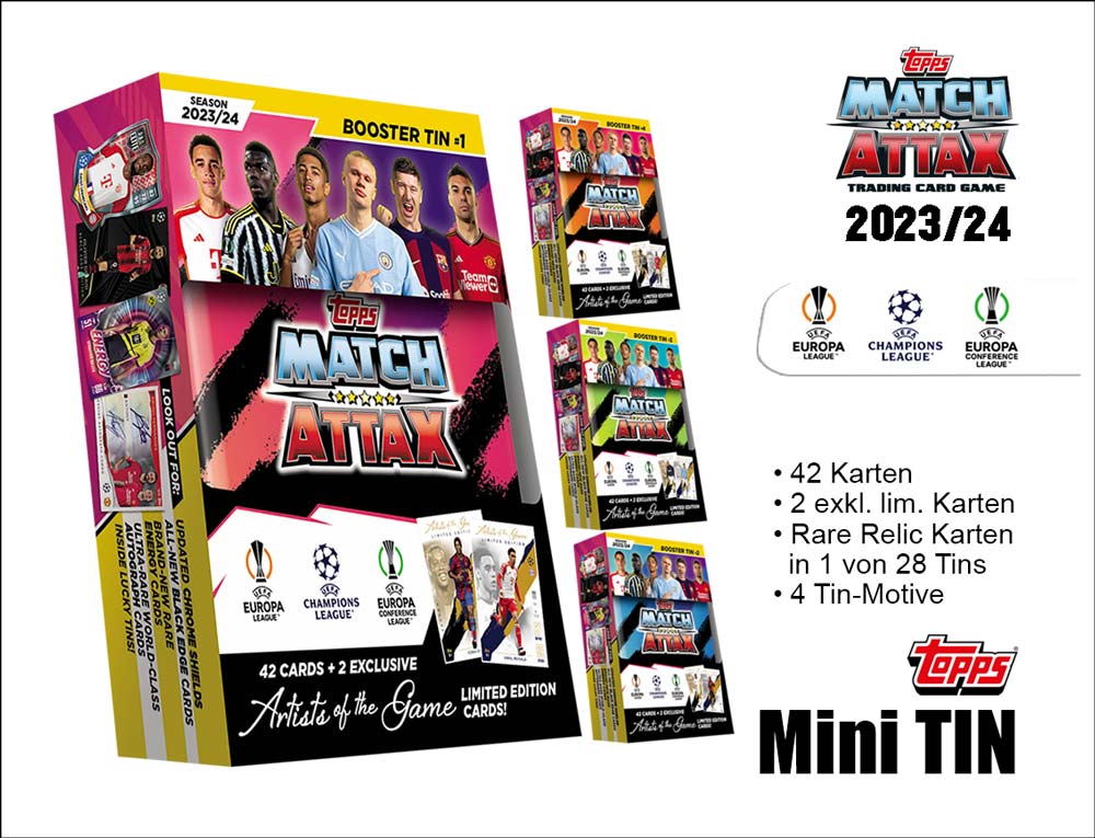 Match Attax UEFA Champions League Trading Cards 23/24 Mini Tin