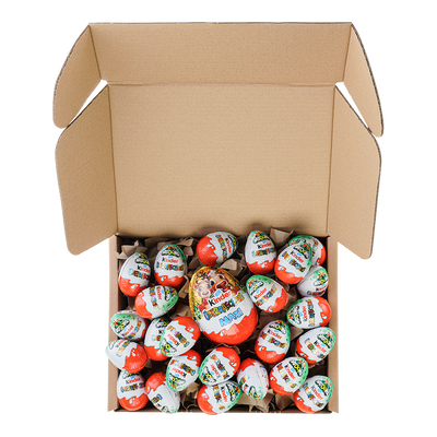 Genussleben Box mit Kinder Überraschungseier 24x und 1x Maxi Ü-Ei, Süßigkeiten und Spielzeug, Ü Eier in Großpackung