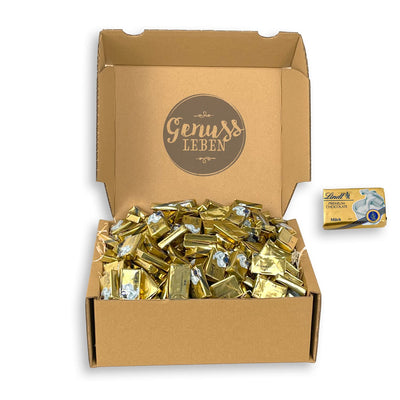 Genussleben Box mit 1000g Lindt Schokolade goldene Naps