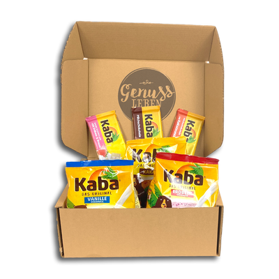 Genussleben Box mit 1350 Kaba Getränkepulver und Schokolade im Mix