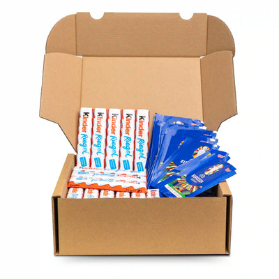 Genussleben EM Box mit 420g Kinder Schokolade und 30 Topps EM 2024 Sticker