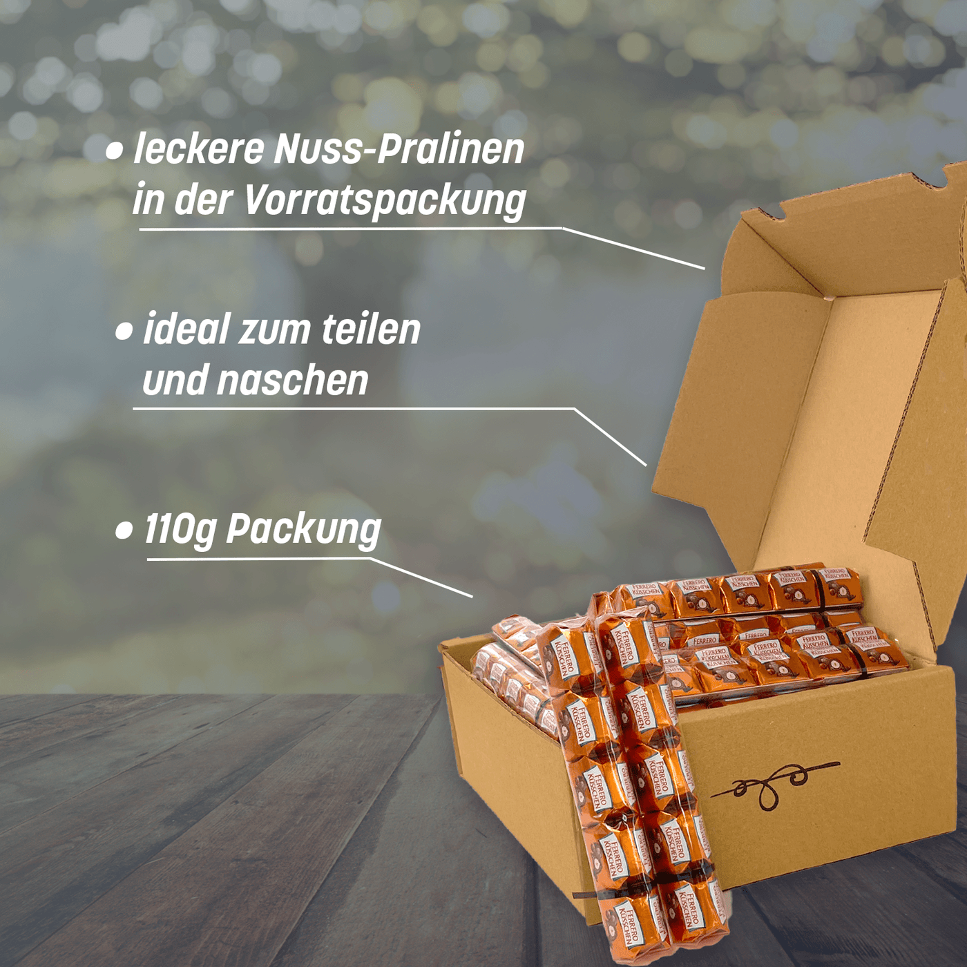 Genussleben Box mit 1100g Ferrero Küsschen - Genussleben
