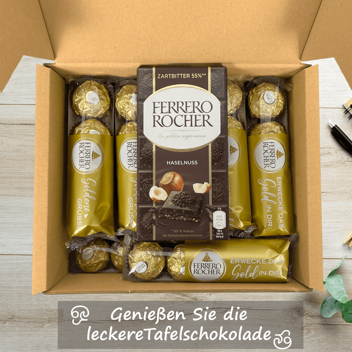 Genussleben Box mit 48x Ferrero Rocher & 1x Tfs Zartbitter - Genussleben
