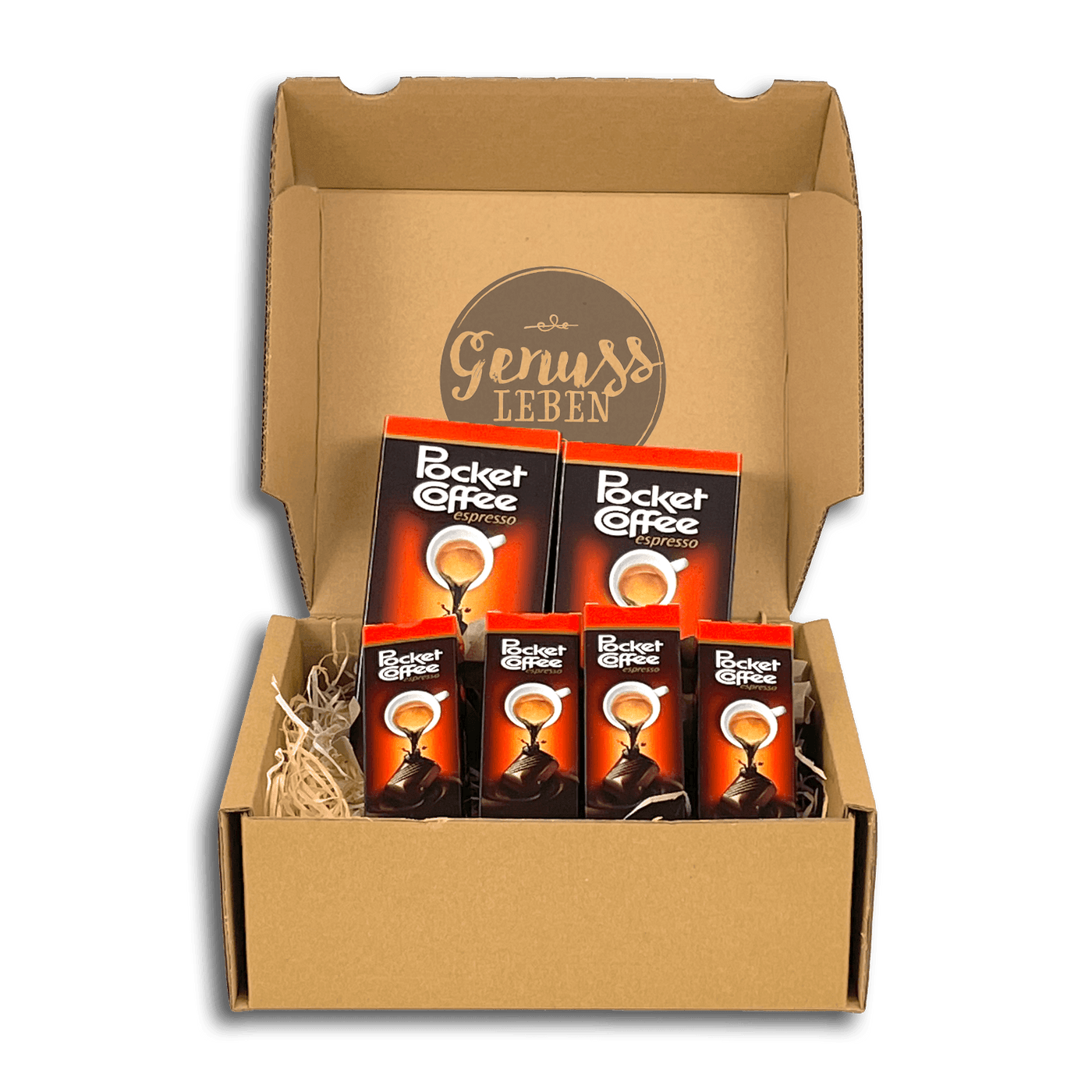 Genussleben Box mit 700g Ferrero Pocket Coffee espresso - Genussleben