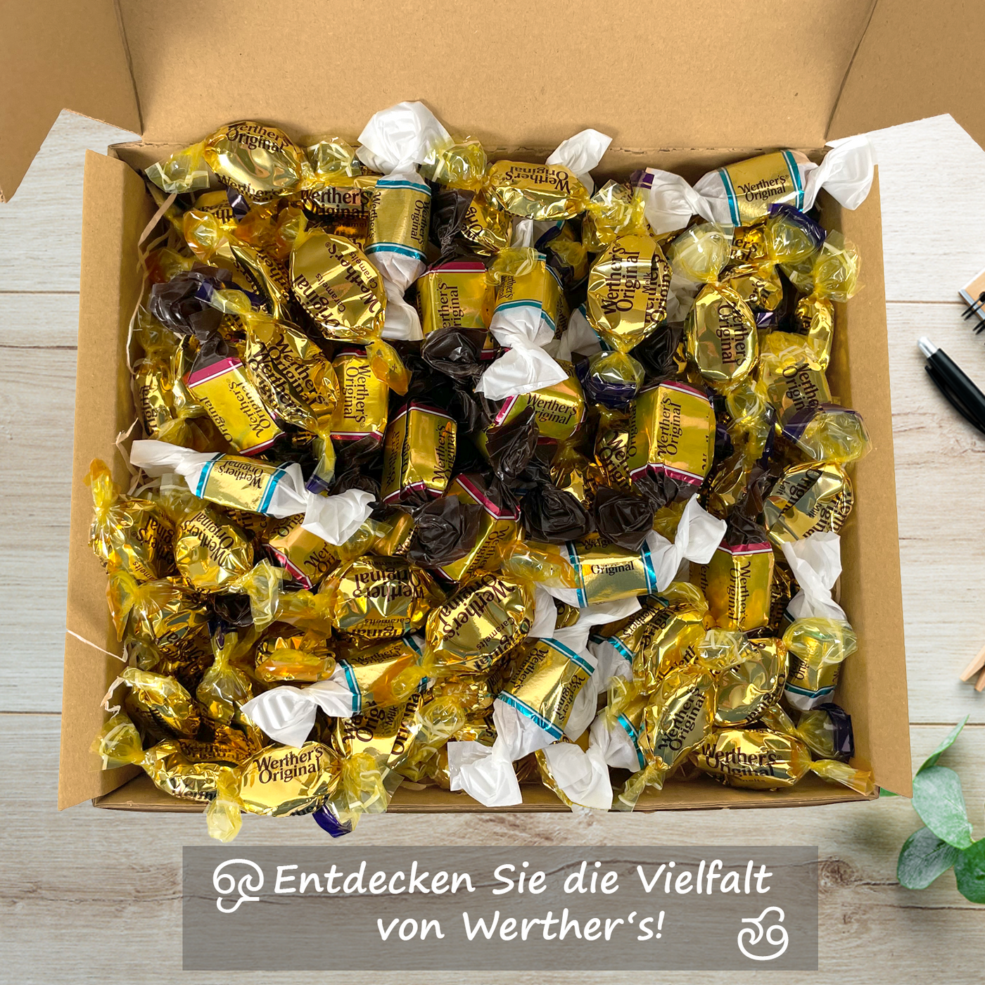 Genussleben Box mit ca 800g Werther's Bonbons Mix