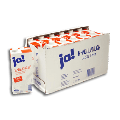 JA! haltbare Milch 3,5% 12x 1 Liter Gebinde mit Jelly Beans Gratis - Genussleben