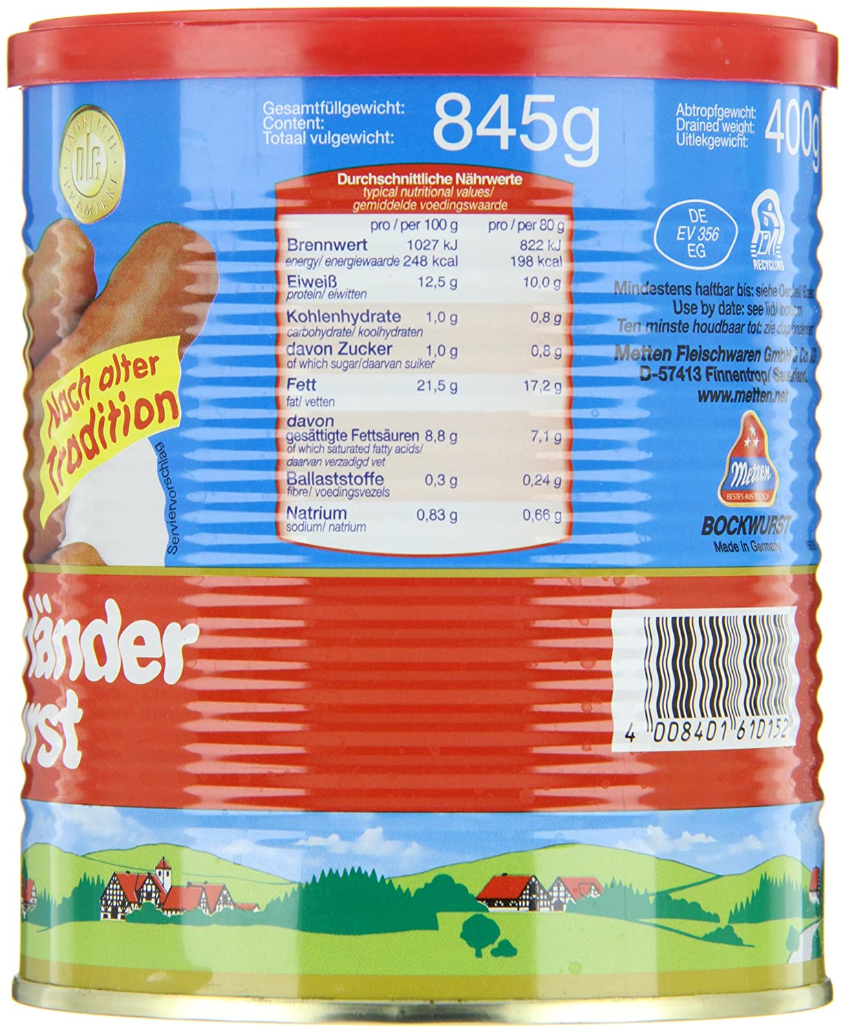 Metten Dicke Sauerländer Bockwurst 400g - Genussleben